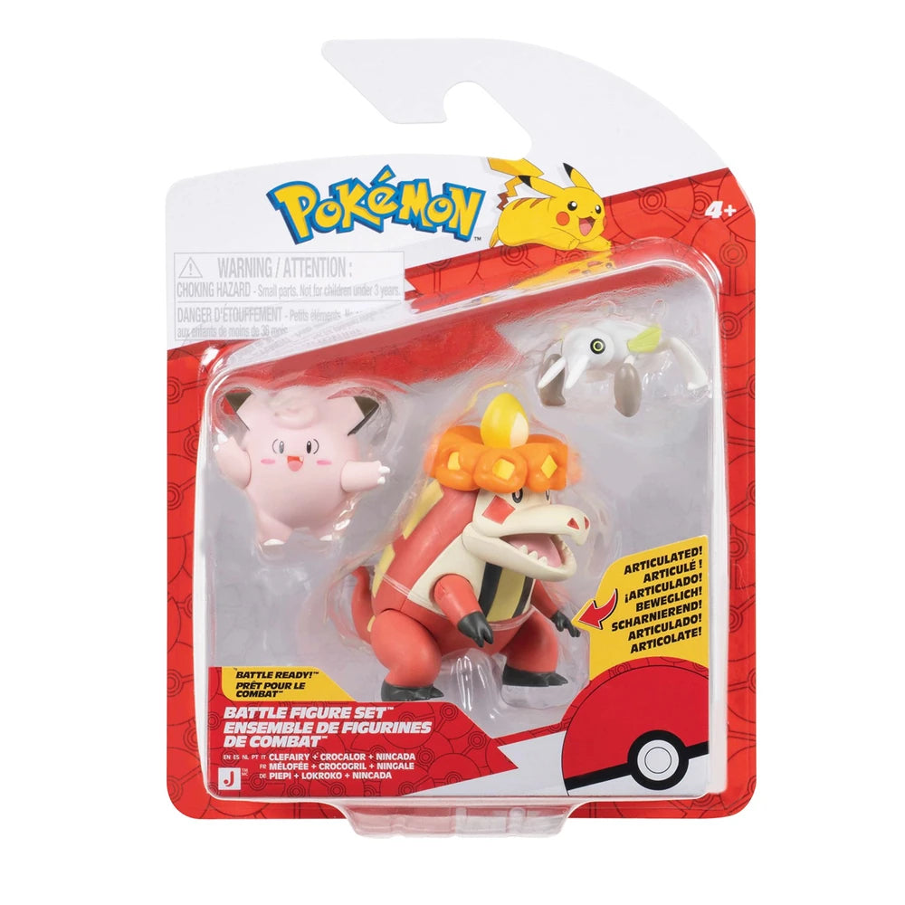 Pokemon Battle Figure Set Clefairy, Crocalor & Nincada