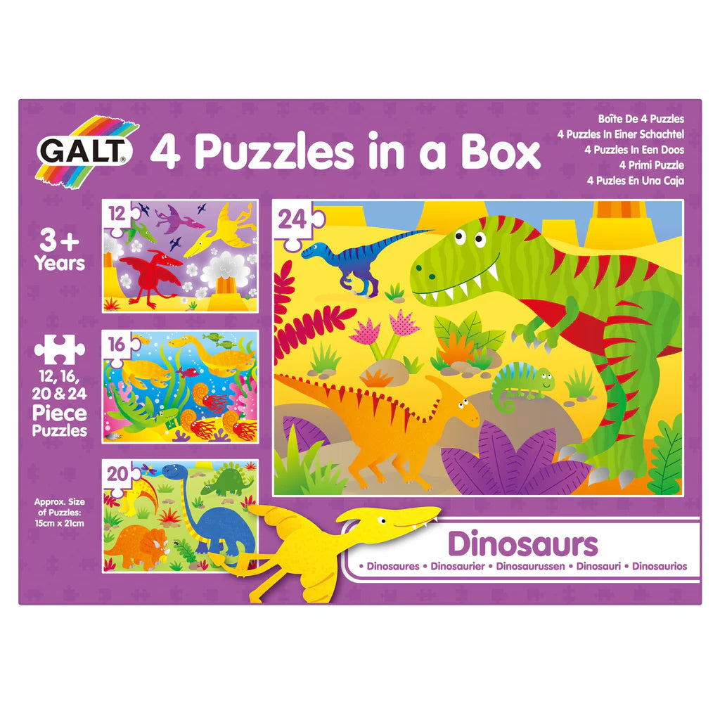 Galt 4 Puzzles in a Box - Dinosaurs