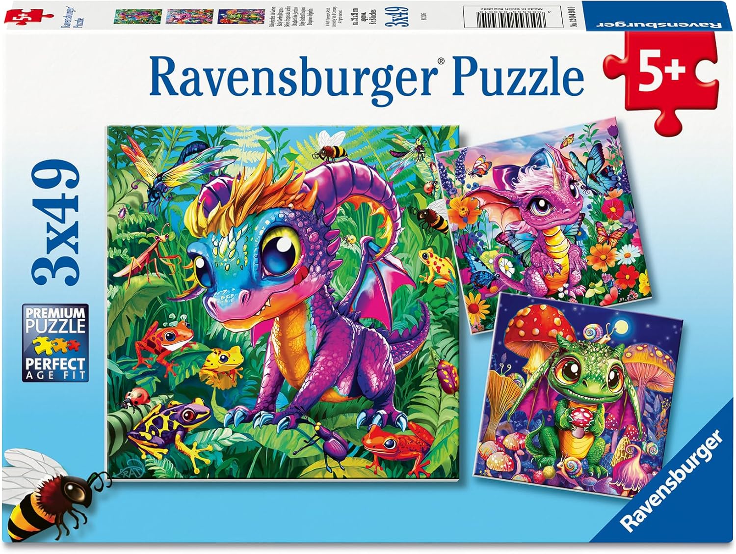 Baby Garden Dragons 3x49 Piece Jigsaw Puzzle
