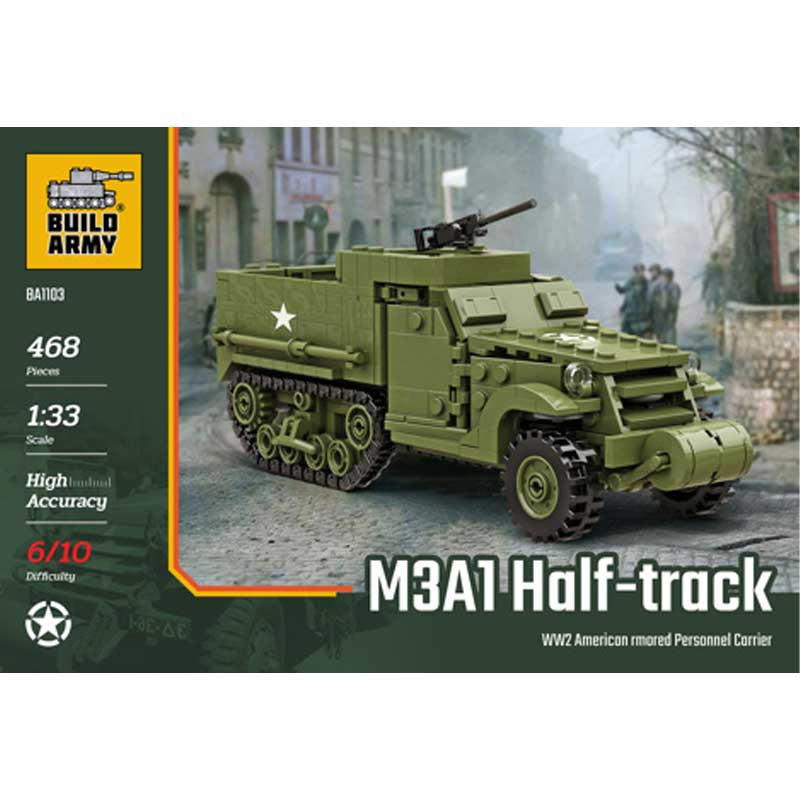 Build Army M3A1 American Half Track 468 pieces