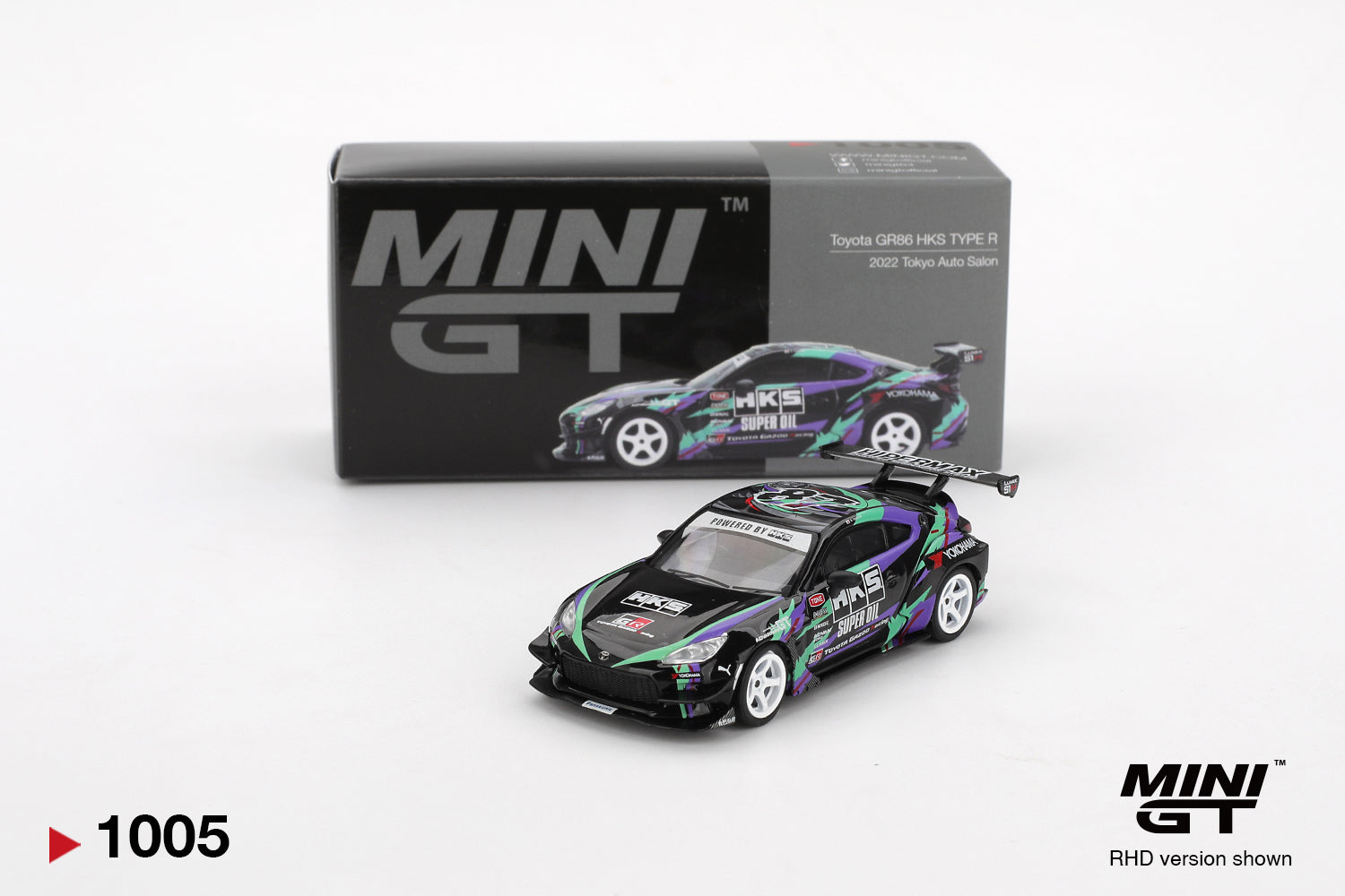 Mini GT Toyota GR86 HKS Type-R 2022 Tokyo Auto Salon 1:64 Scale