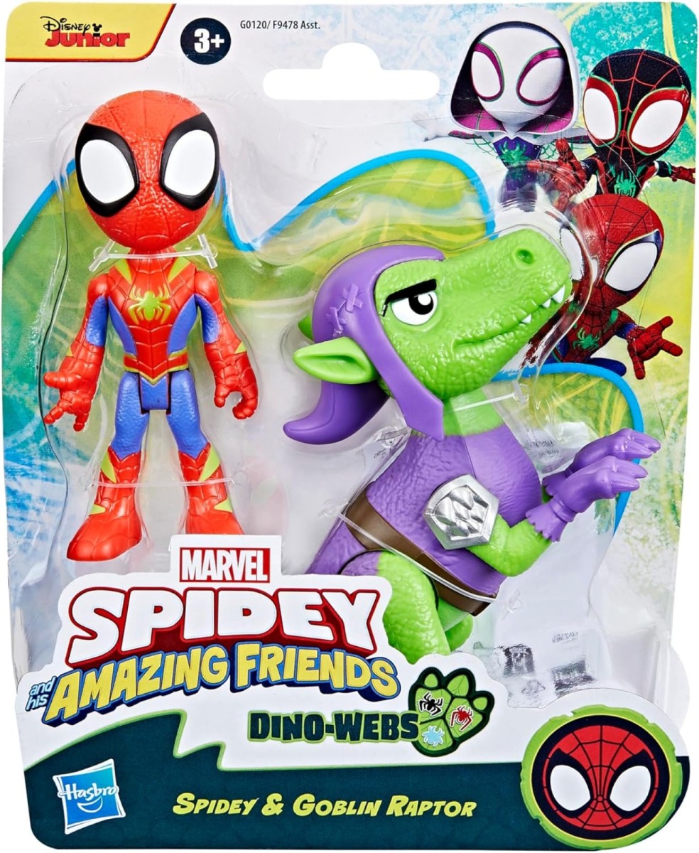 Spidey & his Amazing Friends Dino Webs Figure: Spidey & Goblin Raptor