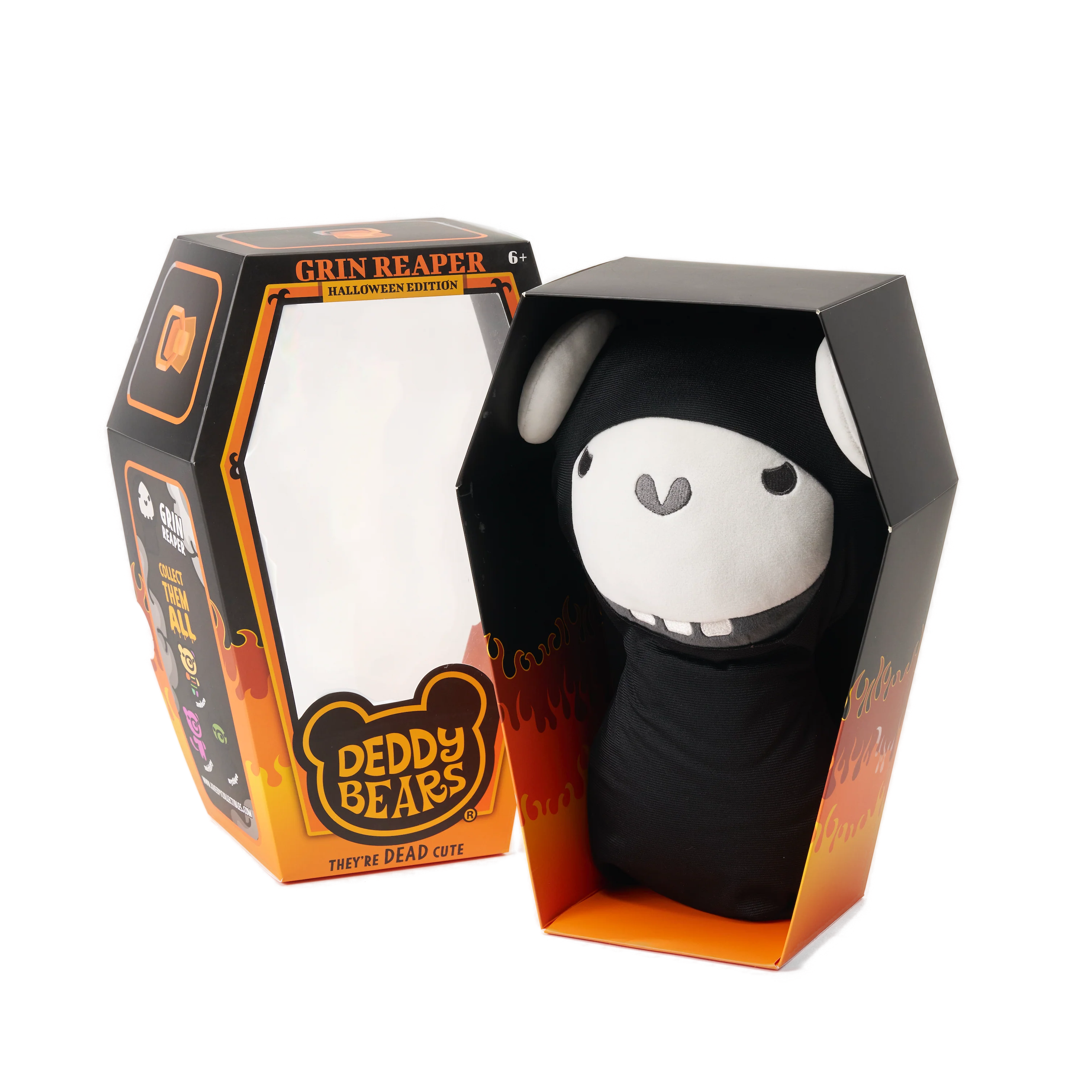 Deddy Bears Halloween  Grin Reaper12" Coffin Plush