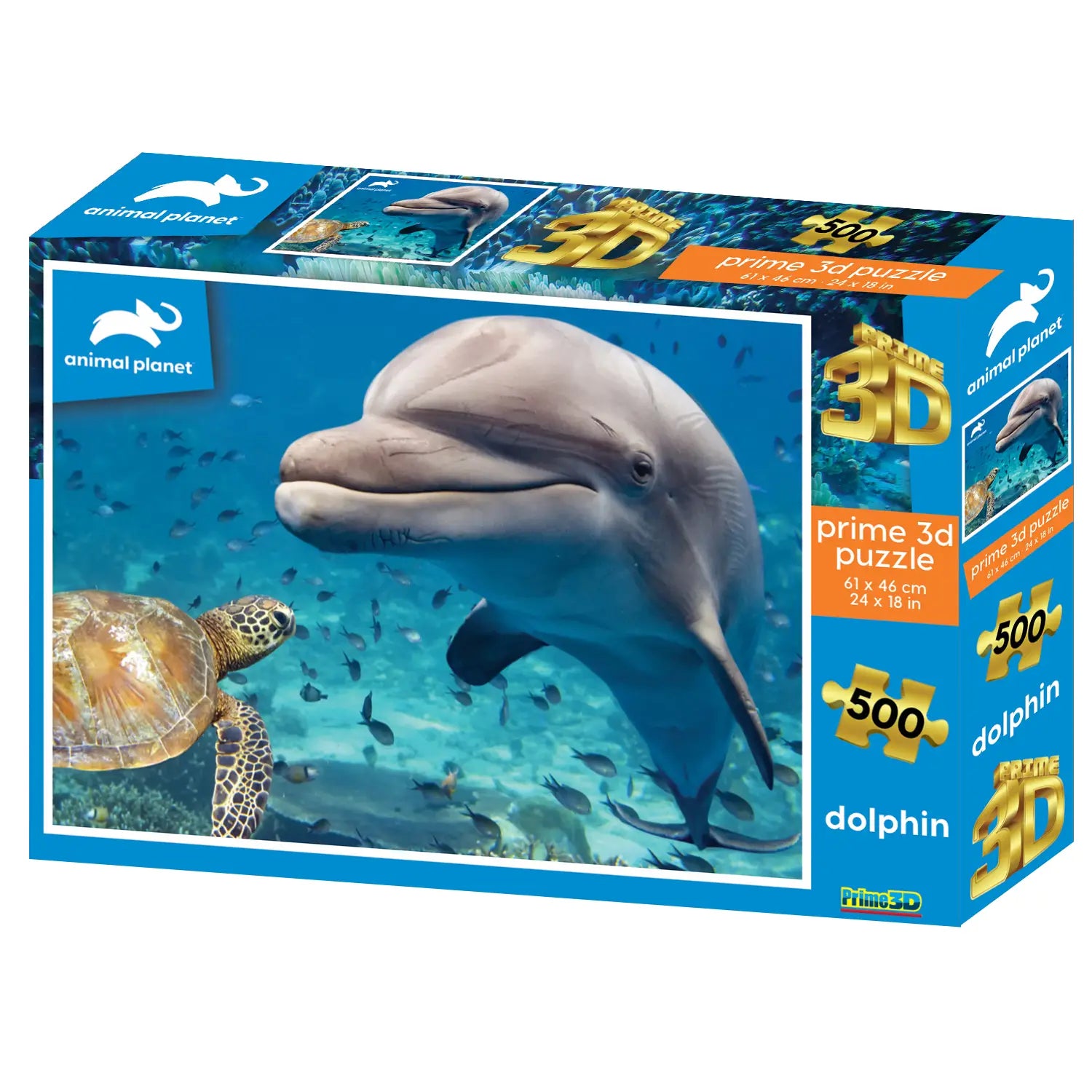 Prime 3D Animal Planet Dolphin & Turtle 500 Piece Jigsaw Puzzle