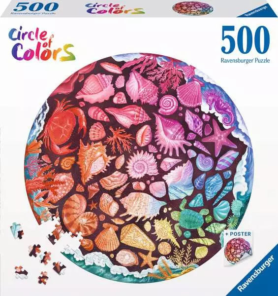 Seashells 500 Piece Round Jigsaw Puzzle
