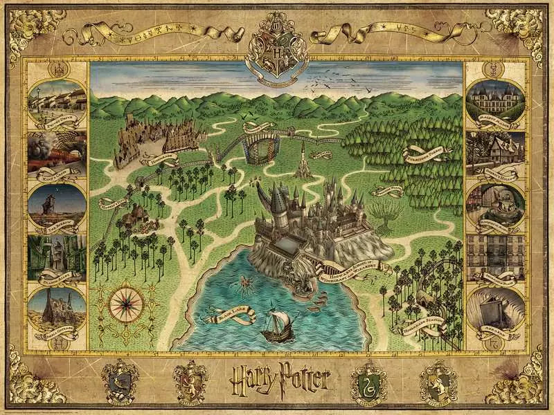 Hogwarts Map 1500 Piece Jigsaw Puzzle