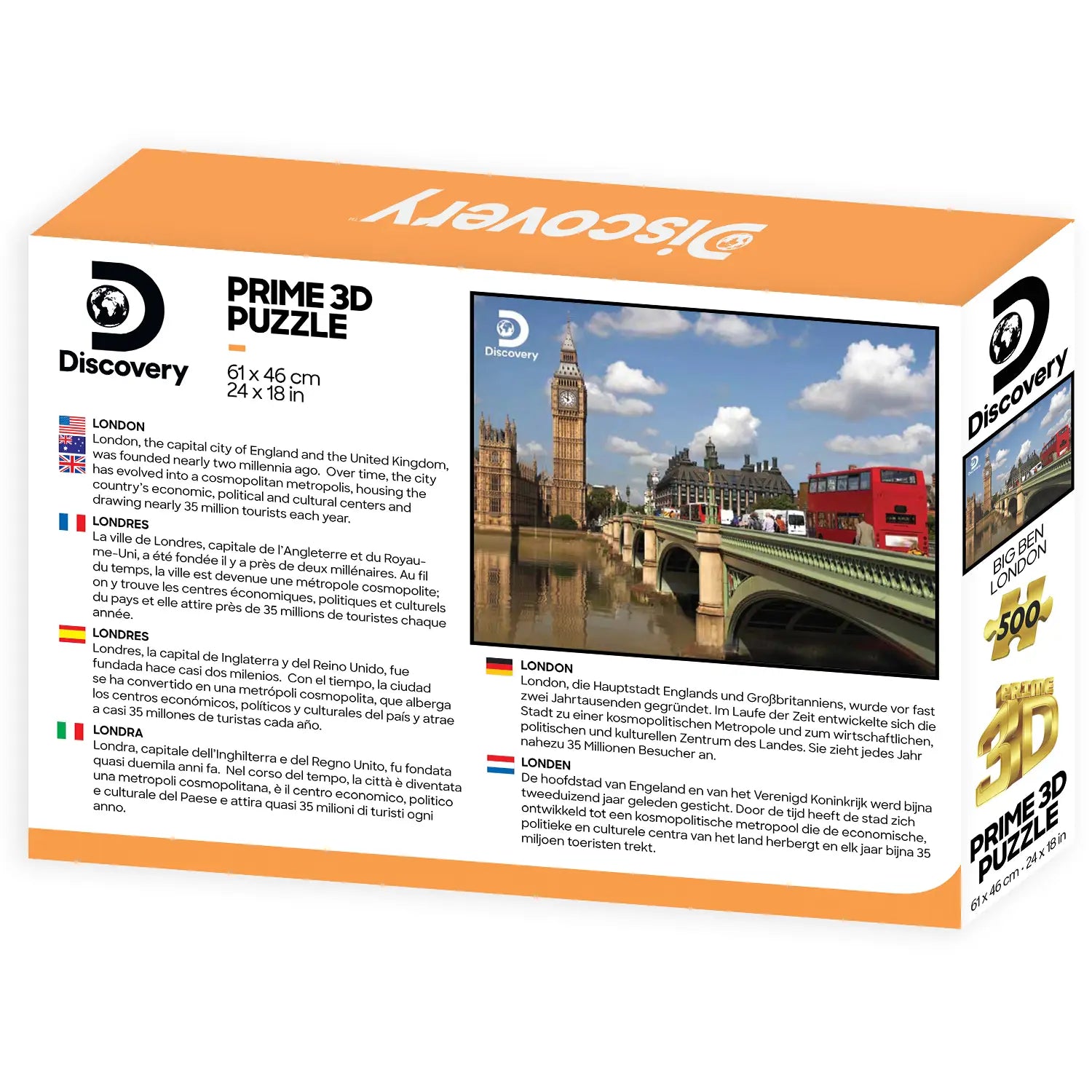 Prime 3D Discovery Big Ben London 500 Piece Jigsaw Puzzle