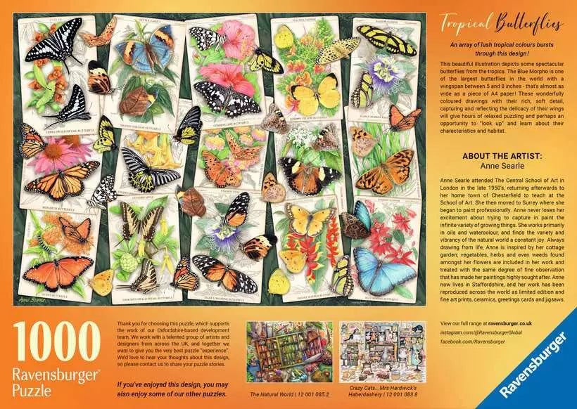 Tropical Butterfly 1000 Piece Jigsaw Puzzle