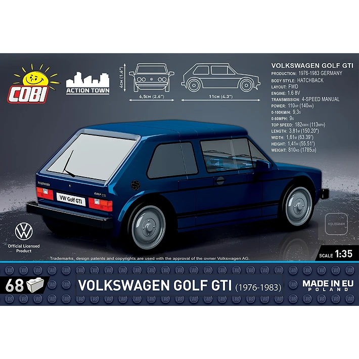 Cobi 24615 VW Golf GTi 1976 68 Piece Set
