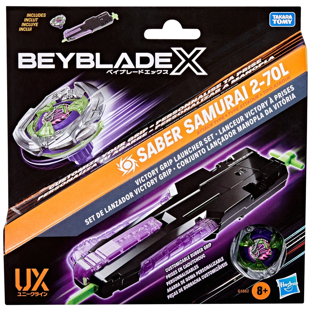 Beyblade X - Saber Samurai Victory Grip Launcher Set