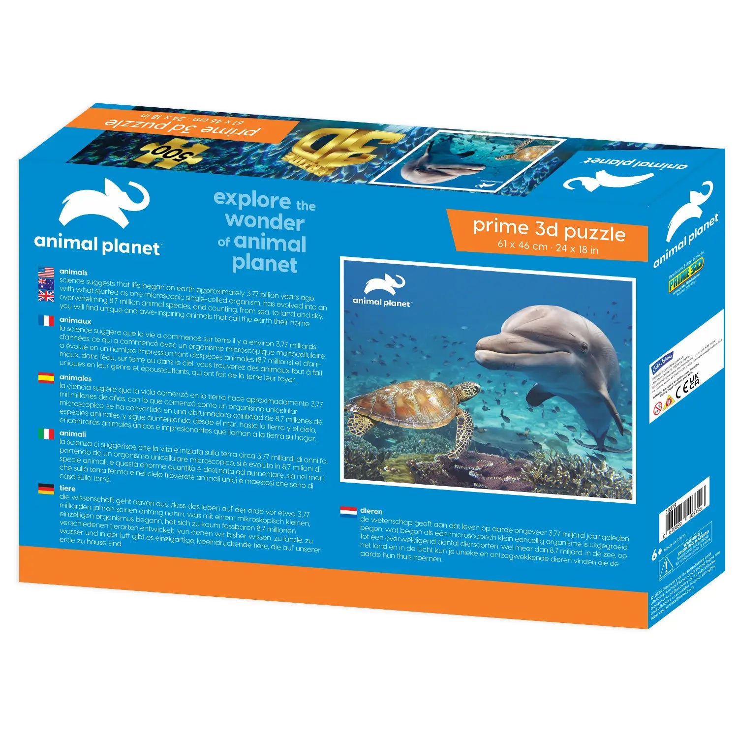 Prime 3D Animal Planet Dolphin & Turtle 500 Piece Jigsaw Puzzle