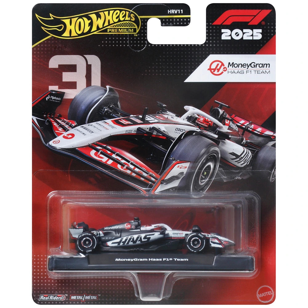 Hot Wheels Premium 2025 Formula 1 Diecast Cars MoneyGram Haas F1 Team 1:64 Scale