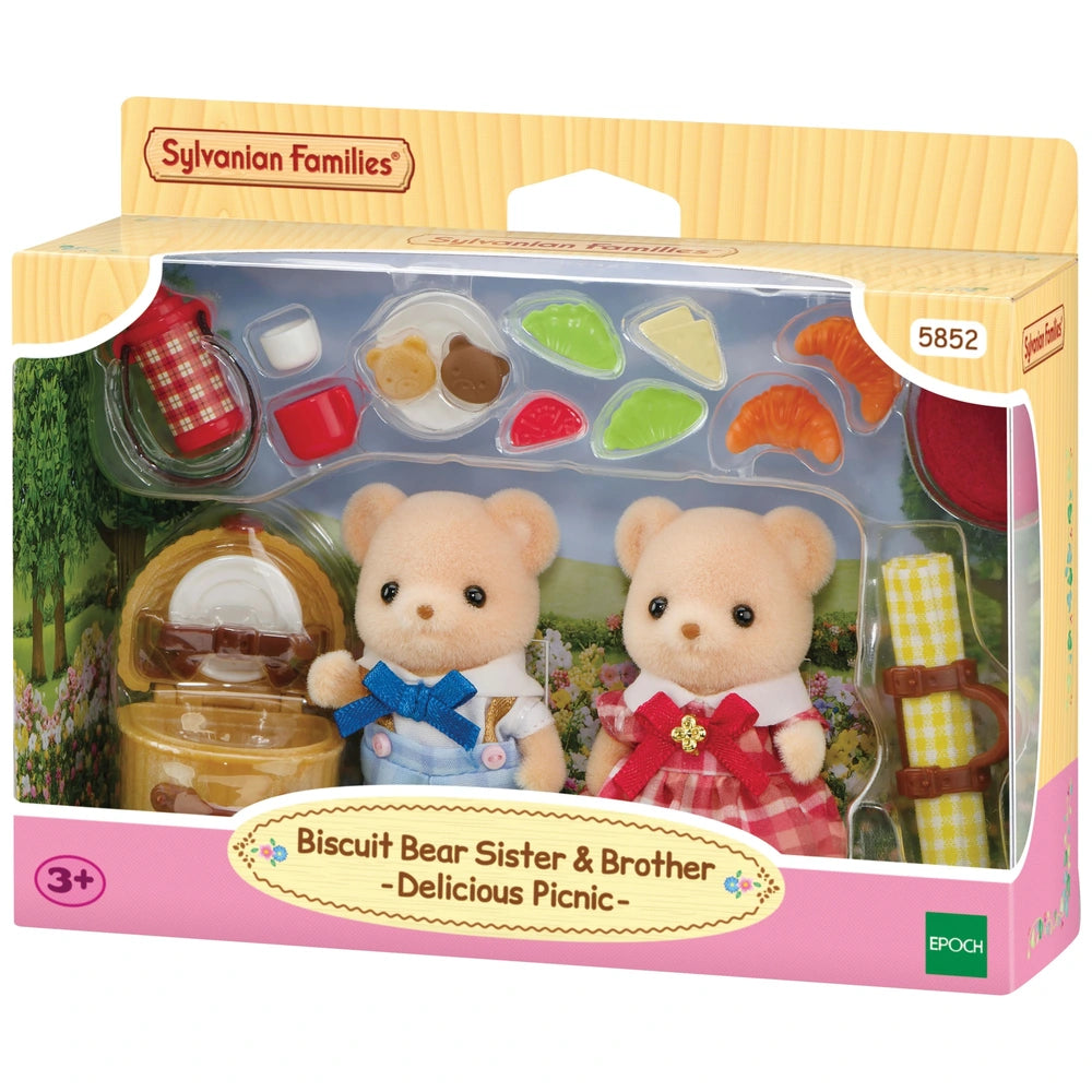 Sylvanian Families Biscuit Bear Sister & Brother Delicious Picnic