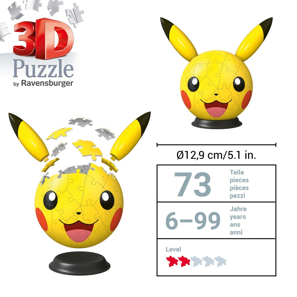 Pokemon Pikachu 72 Piece 3D Puzzle