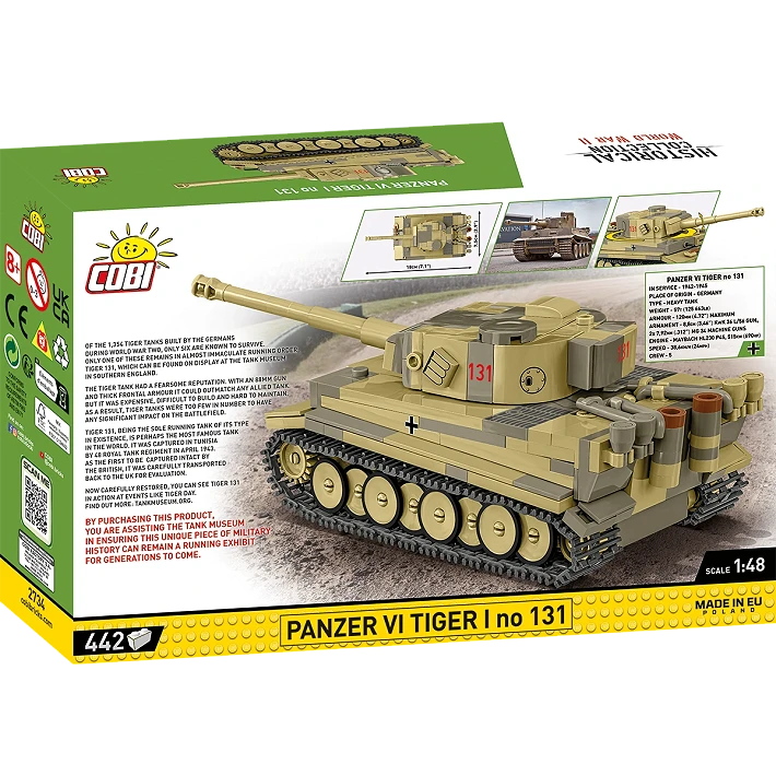 Cobi 2734 Panzer VI Tiger 1 Tank 1:48 Scale Set