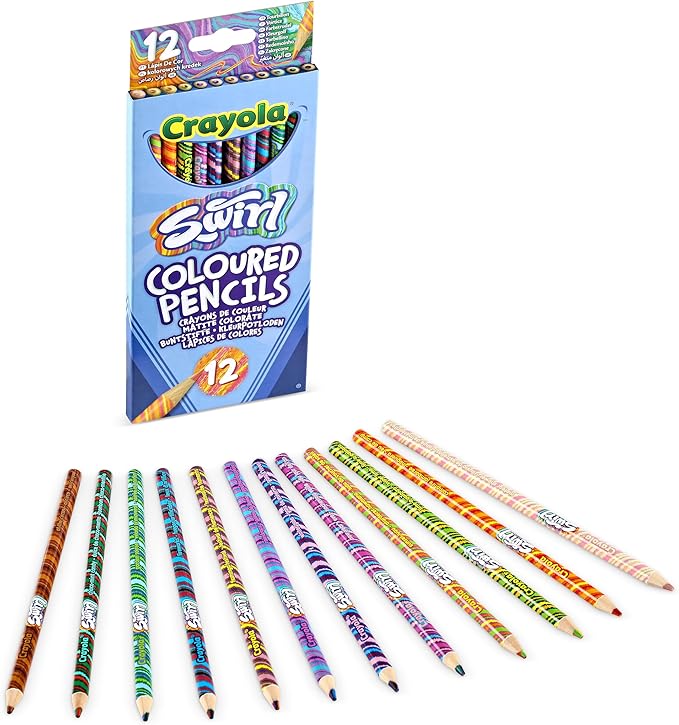 Crayola 12 Swirled Coulored Pencils