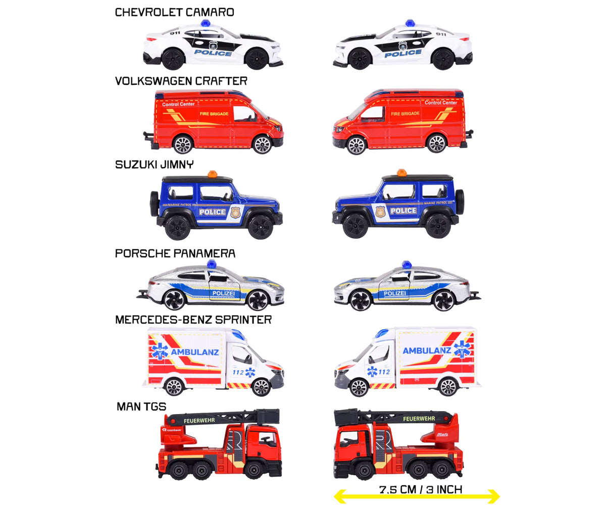 Majorette Rescue Vehicles 3 Pack Assorted