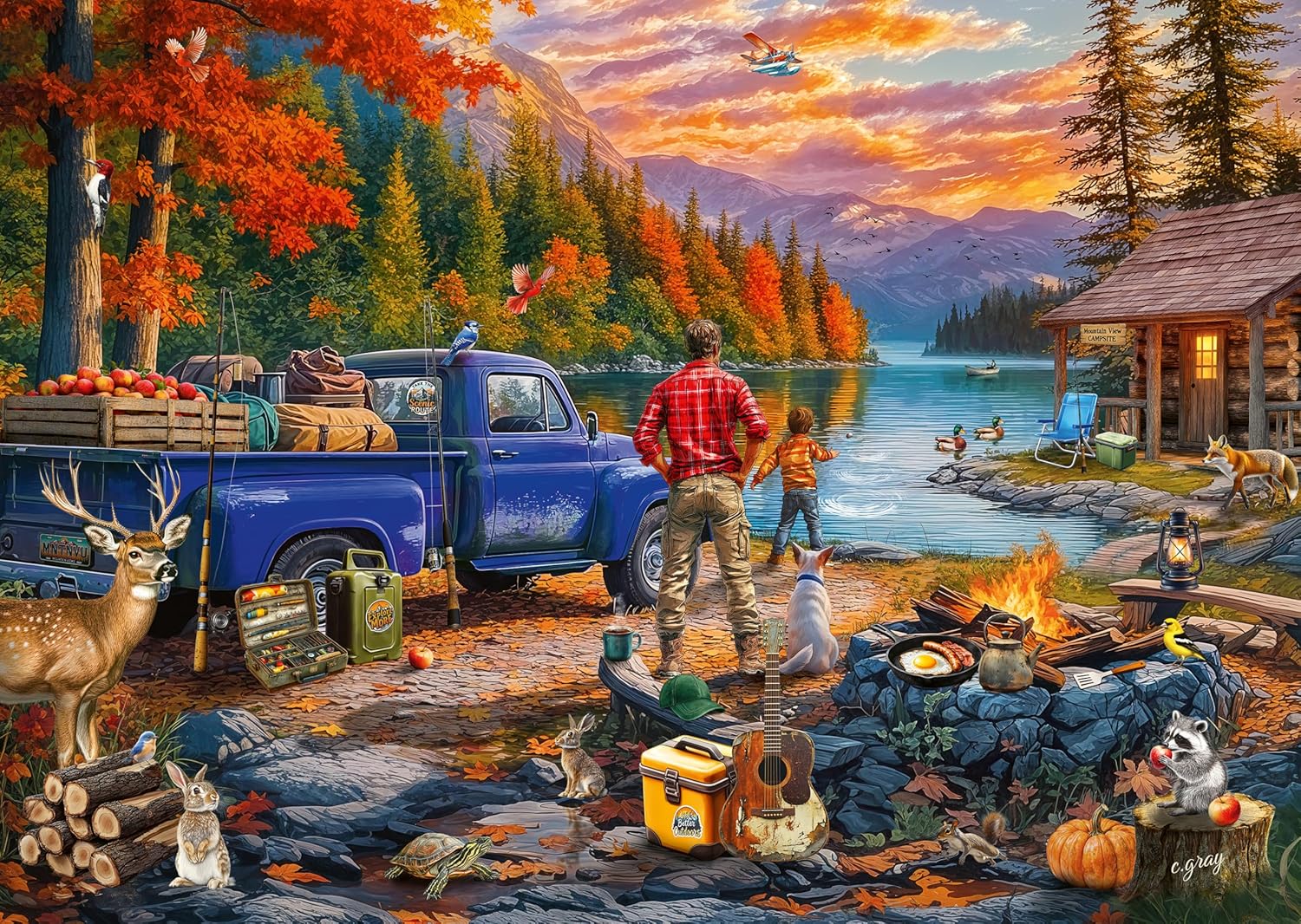 Sunset Lake 300 Piece Jigsaw Puzzle