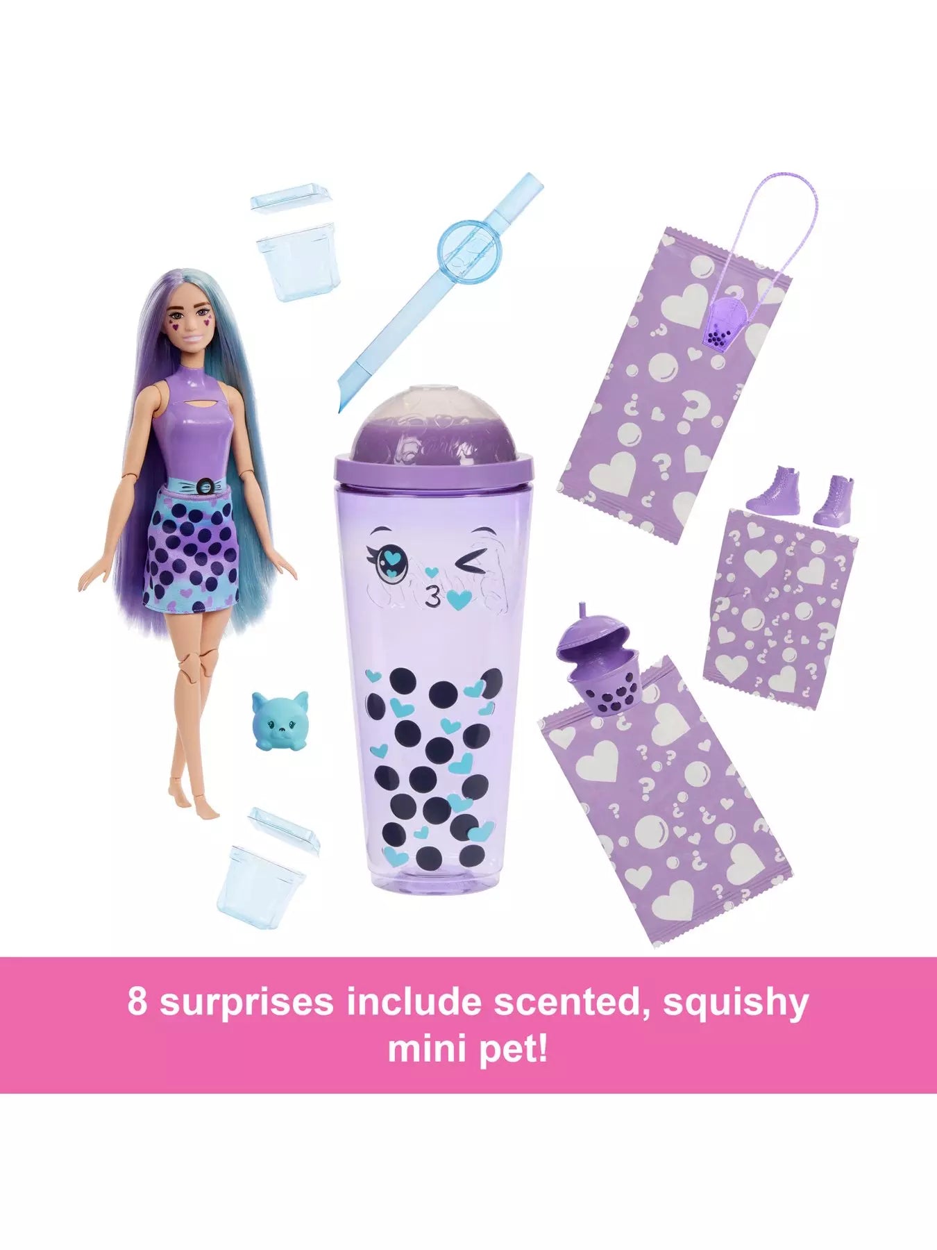 Barbie Pop Reveal Bubble Tea Series Taro Milk Doll