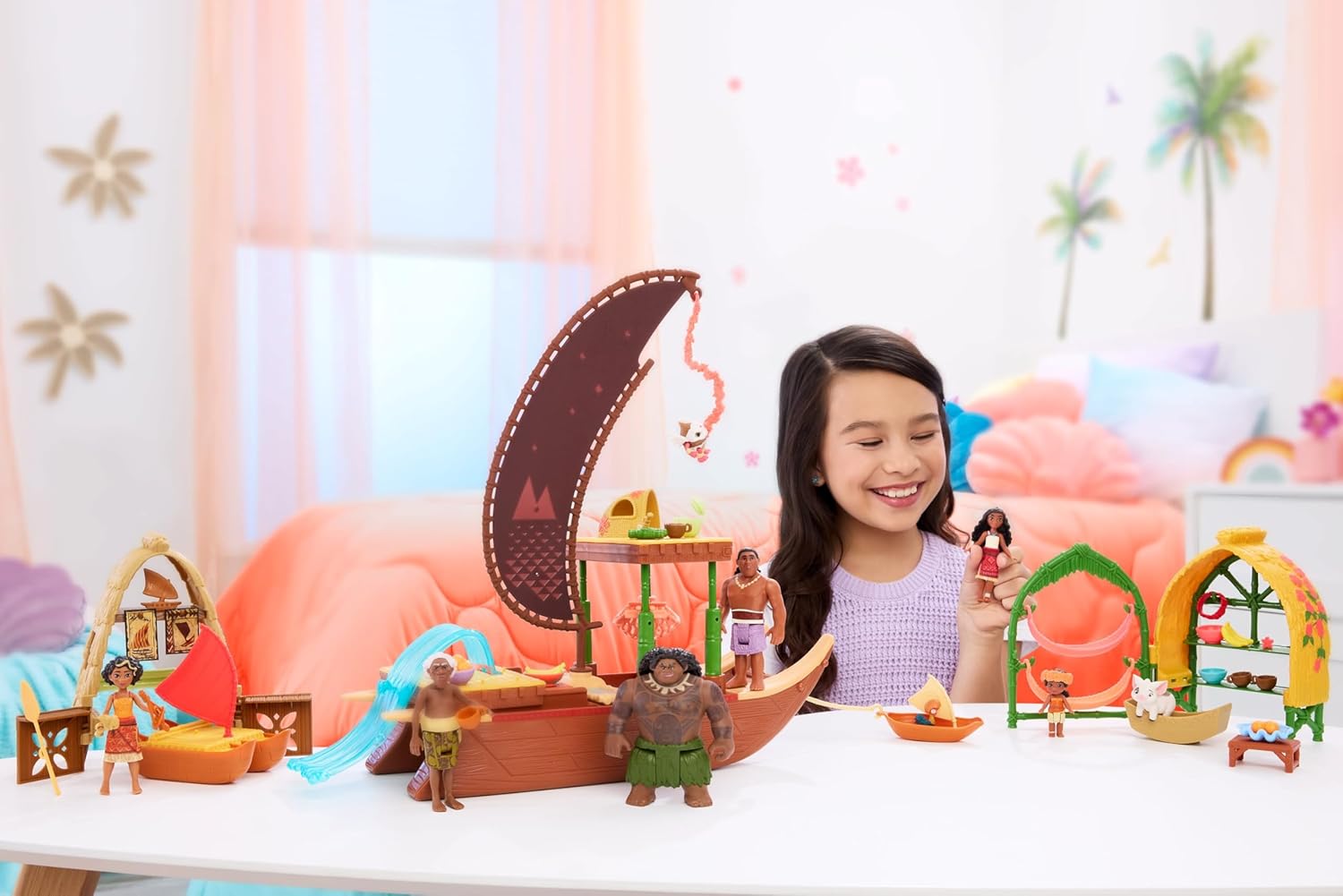 Disney Moana 2 Moanas Canoe Crew Playset