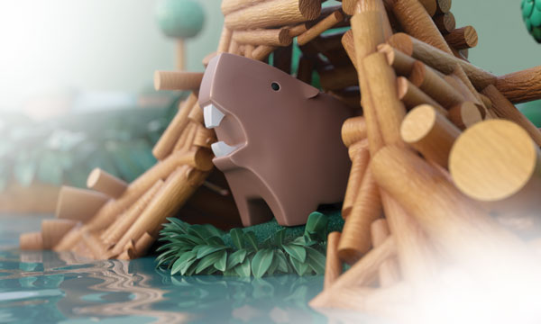 Halftoys Picture book - Beaver