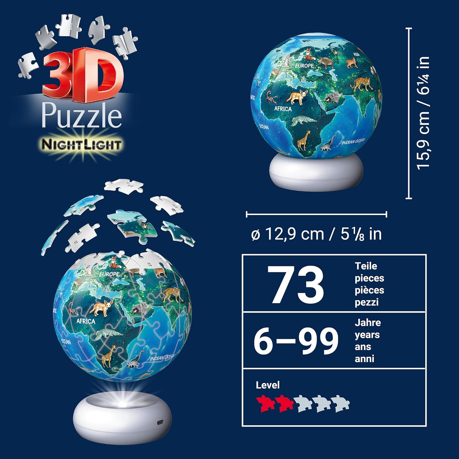 3D Puzzle NightLight Earth Puzzle