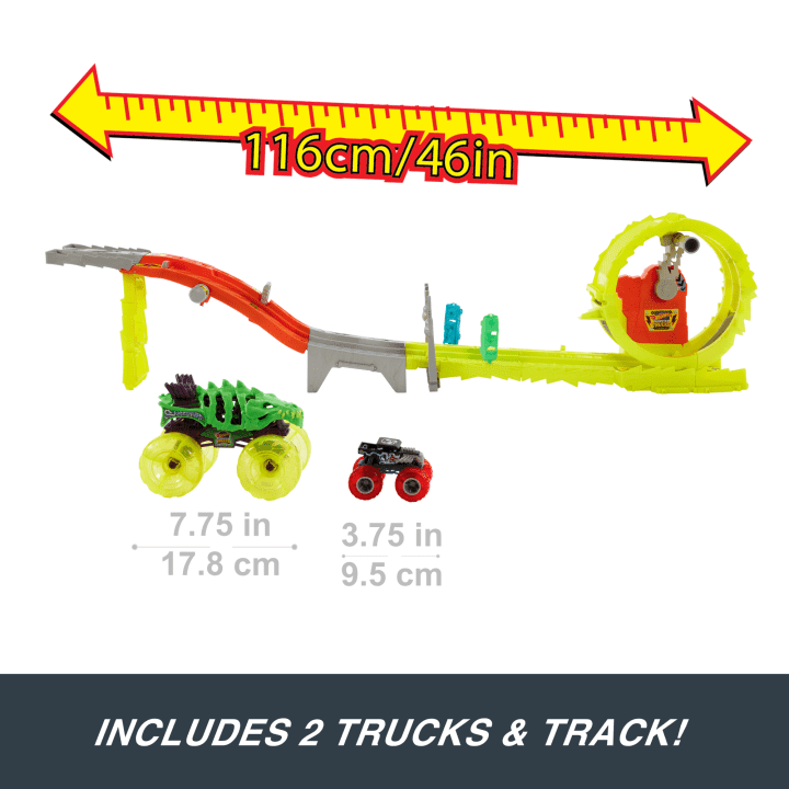 Hot Wheels Monster Trucks Power Smashers Charge & Chase Challenge Track Set