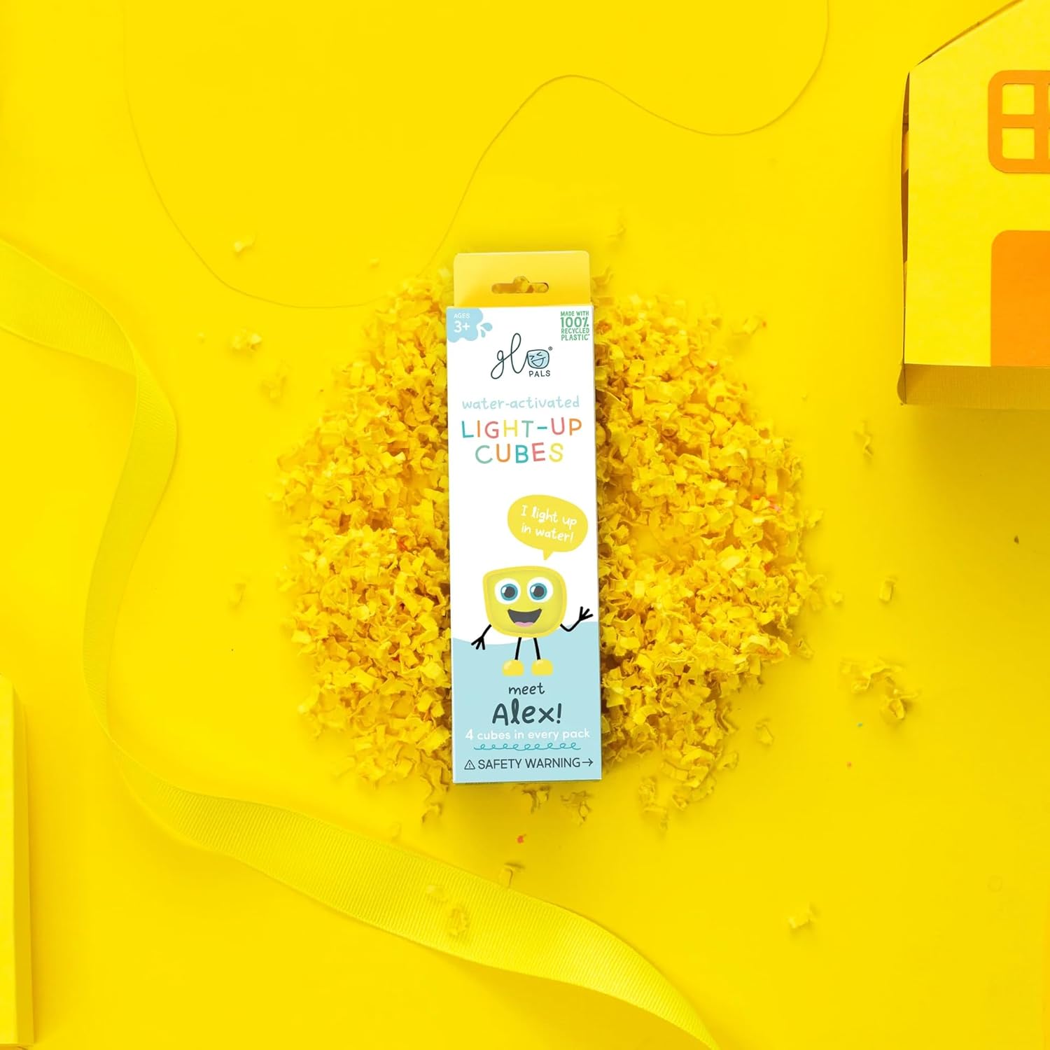 Glo Pals Light up Sensory Cubes - 4 Pack Yellow -