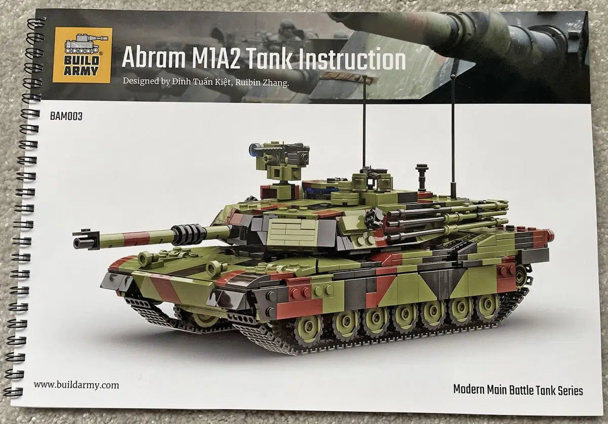 Build Army M1A2 Abrams Main Battle Tank 1376pieces