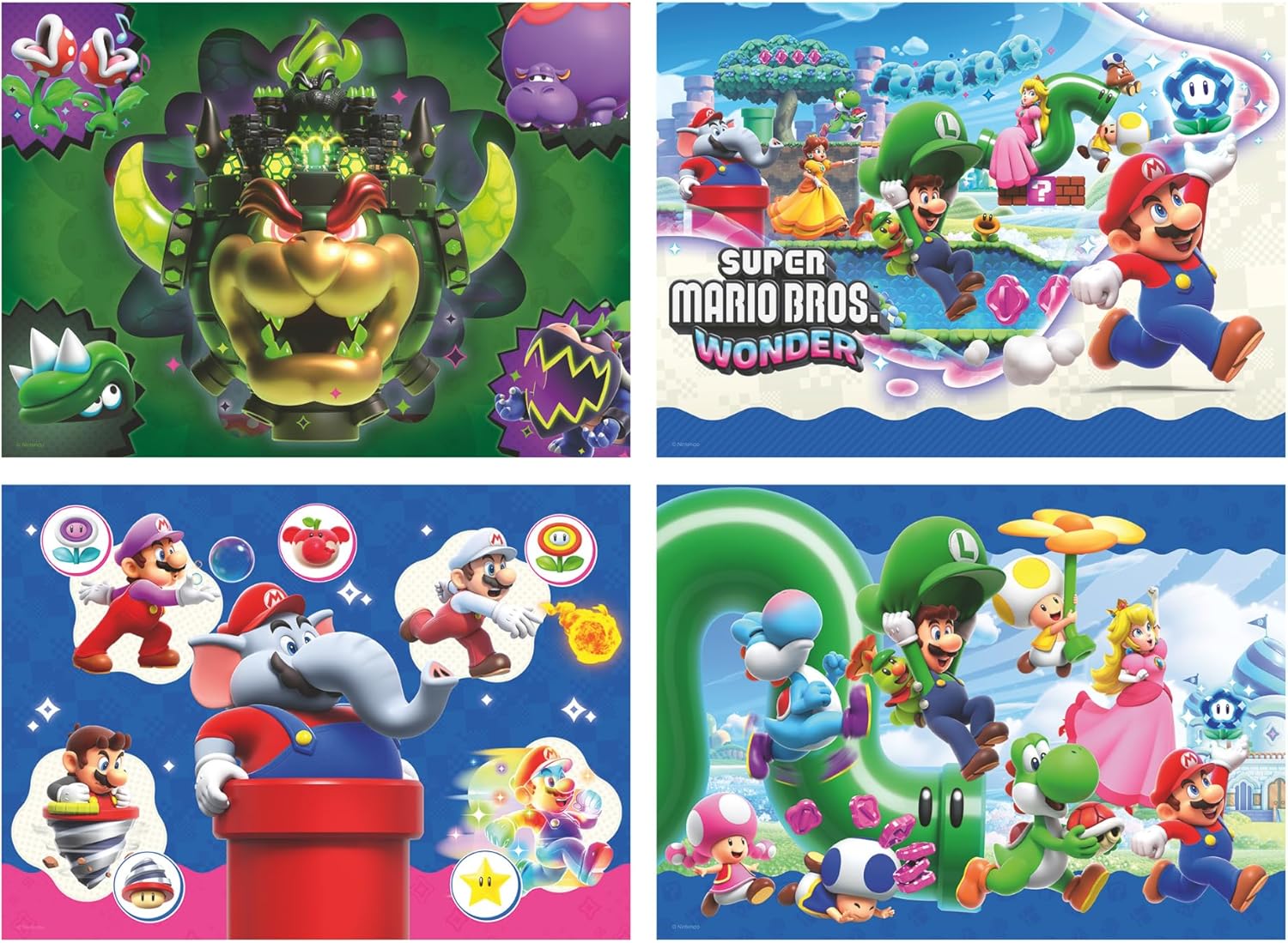 Super Mario Wonder 4x100 Piece Jigsaw Puzzles