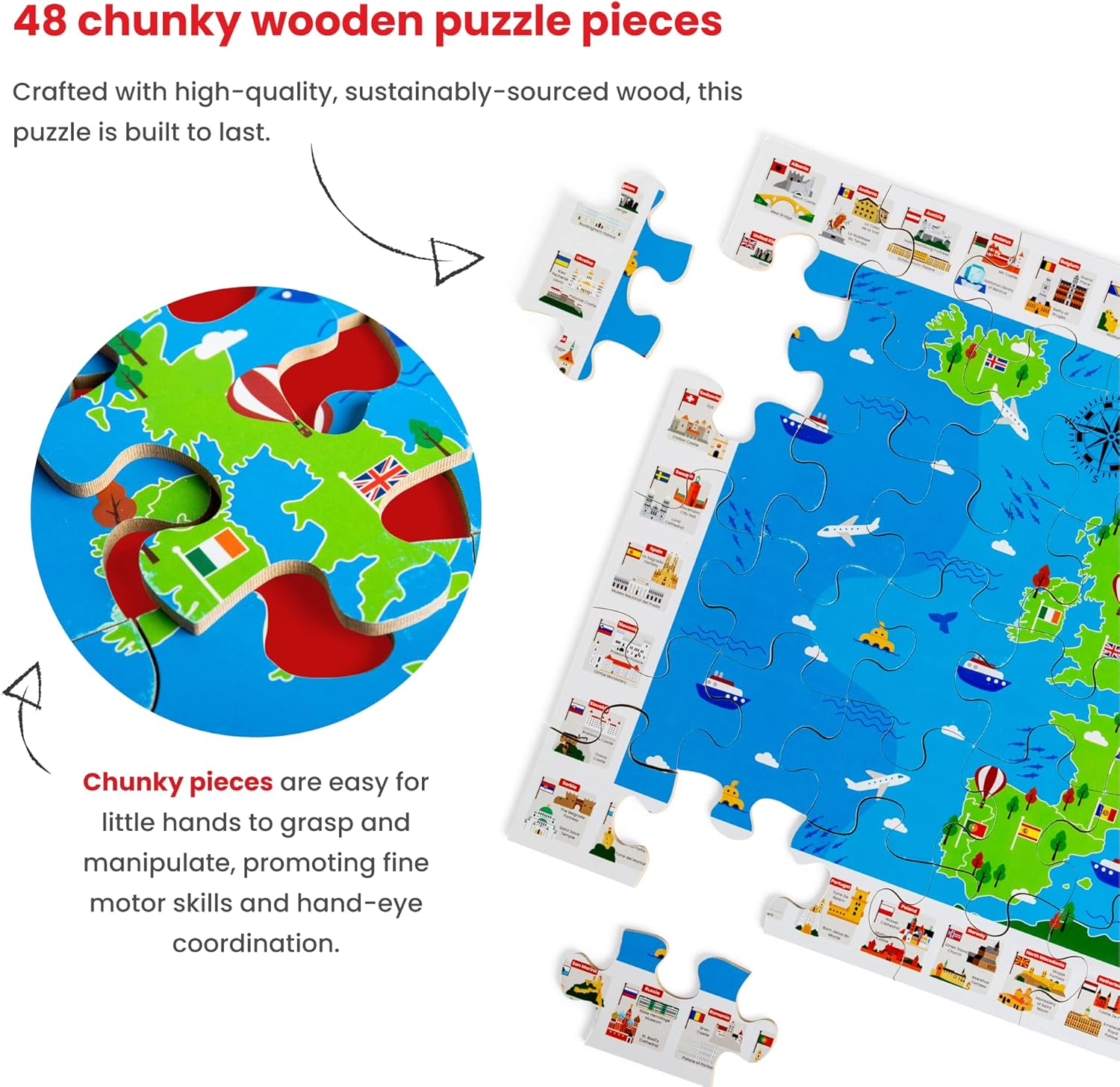 Big Jigs EU Landmarks 48 Piece Floor Puzzle