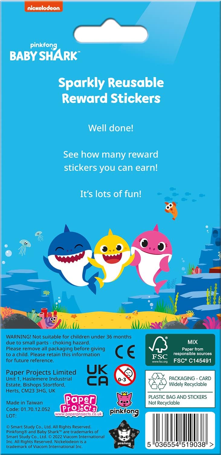 Baby Shark Sparkly Reward Stickers