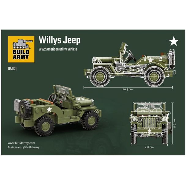 Build Army MB Jeep 178 pieces