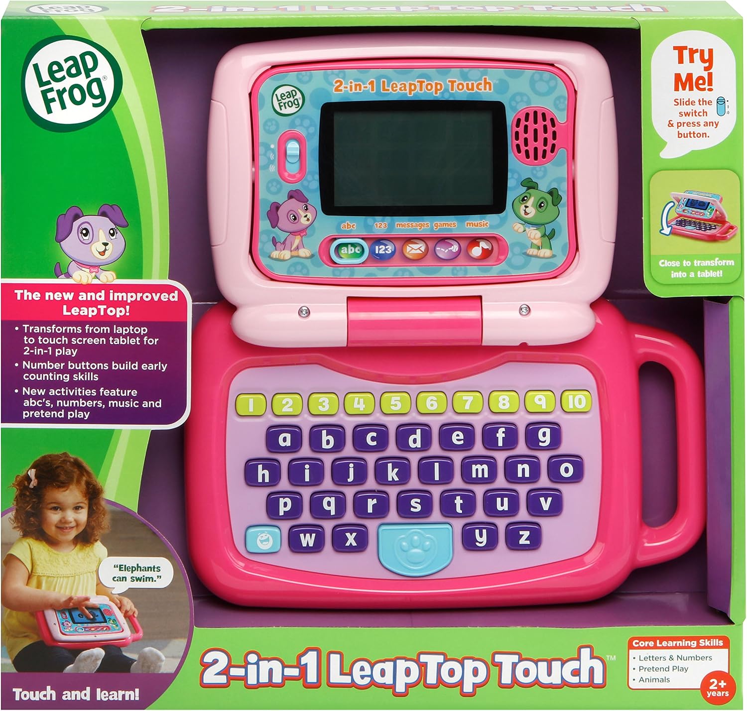 LeapFrog 2 In 1 Leaptop Touch Laptop Pink