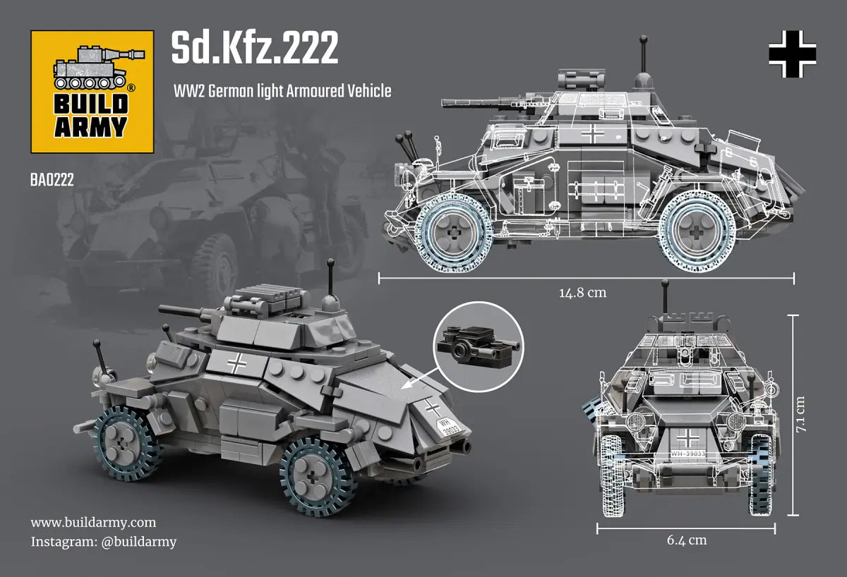 Build Army Dd. Kfz.222 Light Armoured Vehicle 318