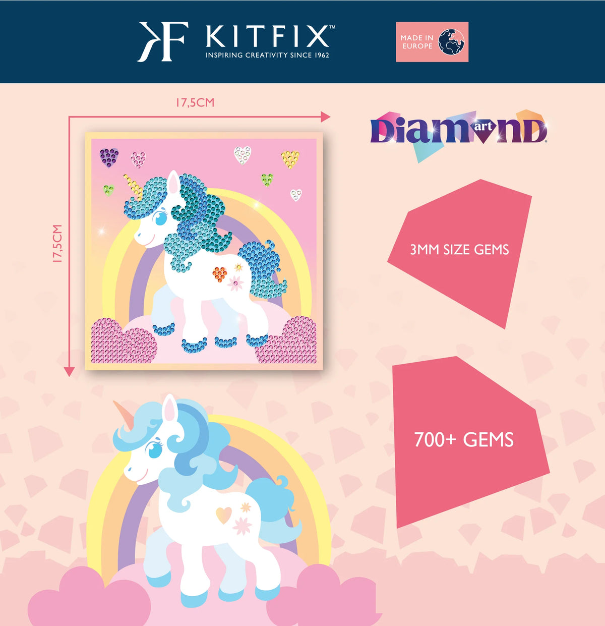 Kitfix Diamond Art Rainbow Unicorn