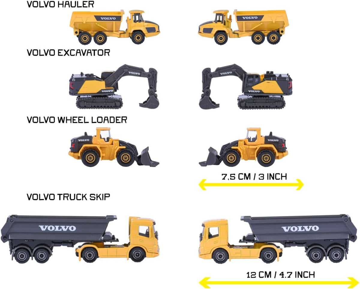 Majorette Volvo Construction 4 Piece Vehicle Set