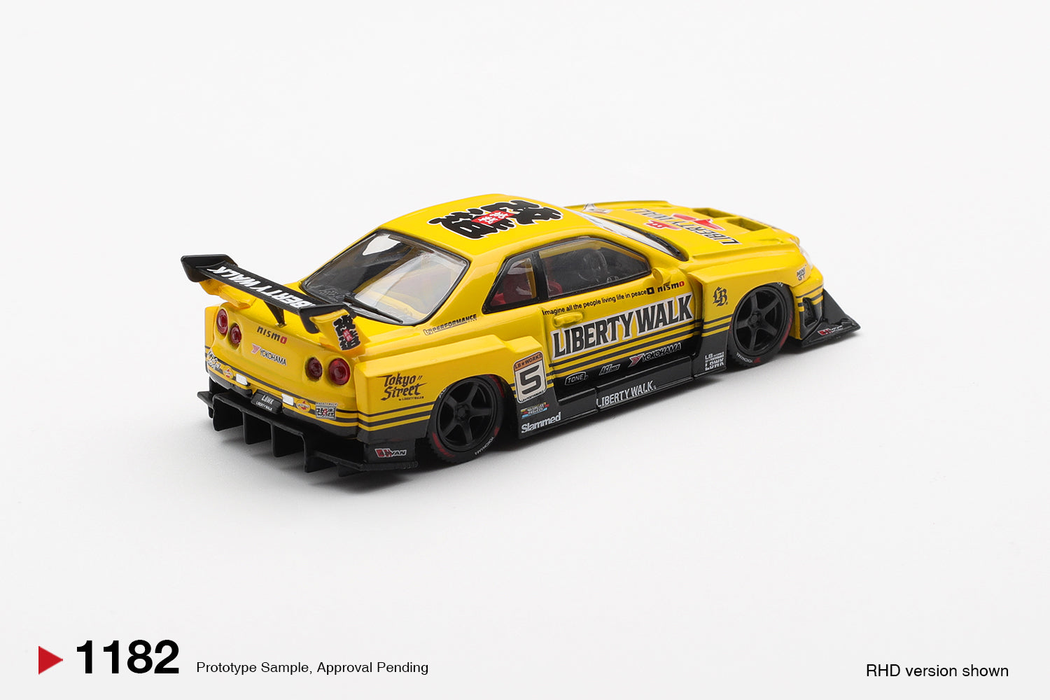 Mini GT Nissan LB-ER34 Super Silhouette SKYLINE Sport Yellow 1:64 Scale