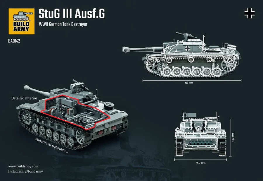 Build Army StuG III Tank Destroyer 660 pieces