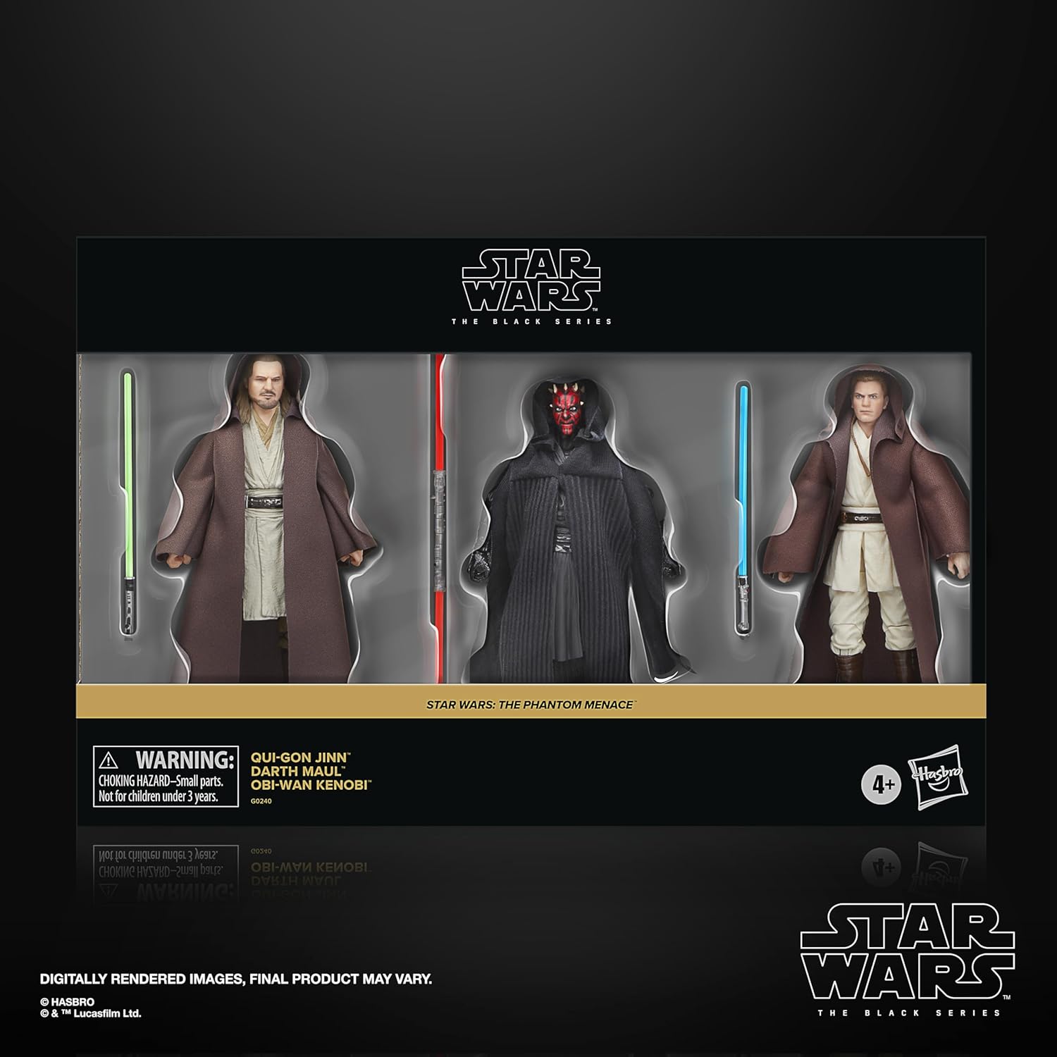 Star Wars The Black Series Qui-Gon Jinn, Darth Maul, Obi-Wan Kenobi 3 Pack Action Figures