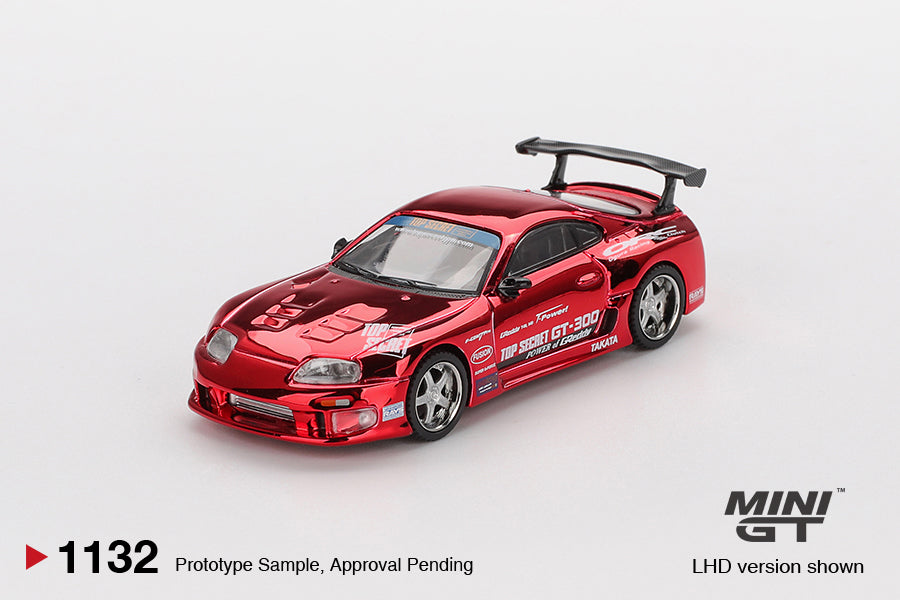 Mini GT Toyota Supra (A80) Top Secret GT-300 Red Chrome1:64 Scale