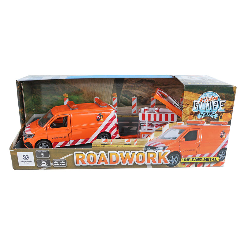 Kids Globe VW Transporter with Trailer & Signs