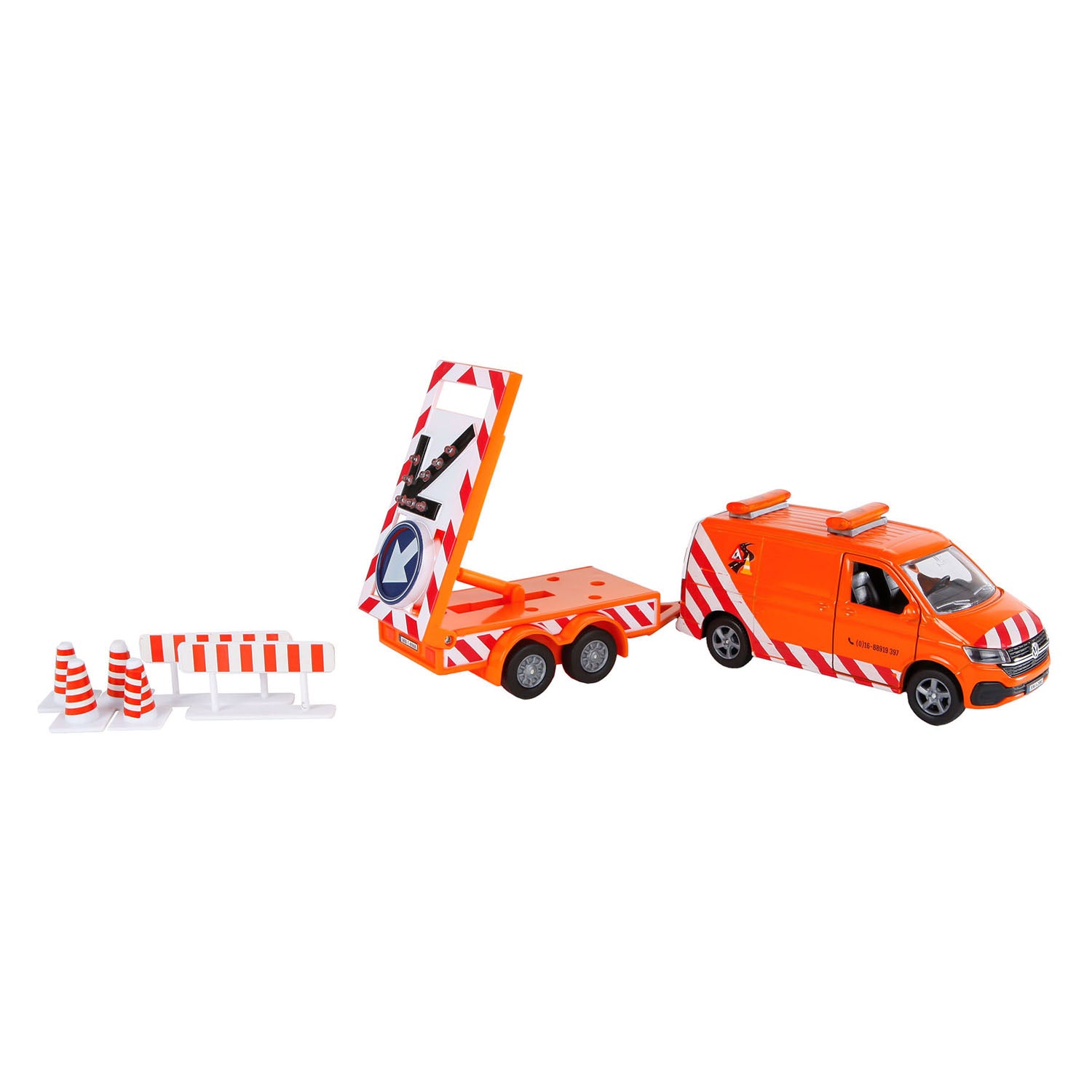 Kids Globe VW Transporter with Trailer & Signs