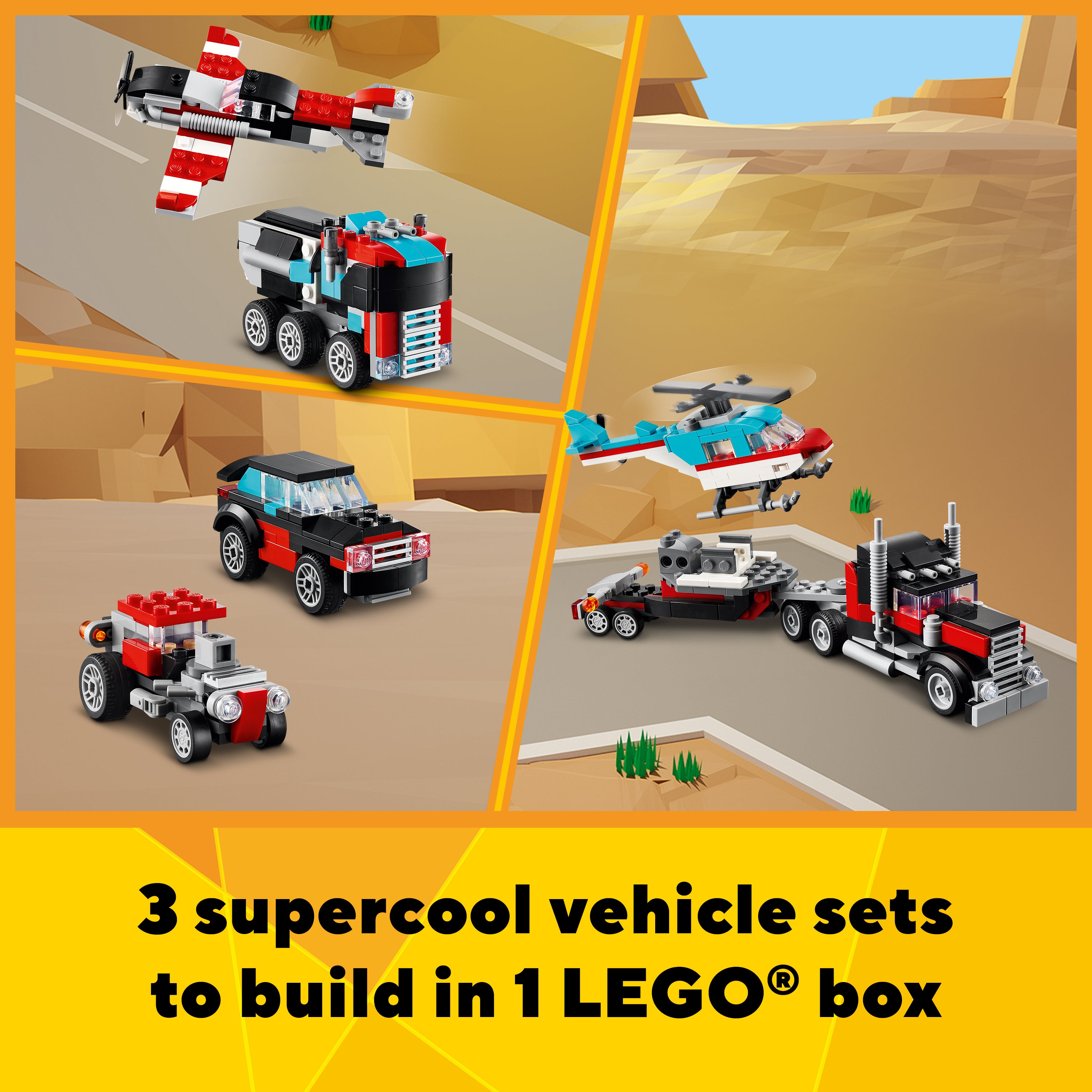 Lego 31146 Flatbed Truck with Helicopter