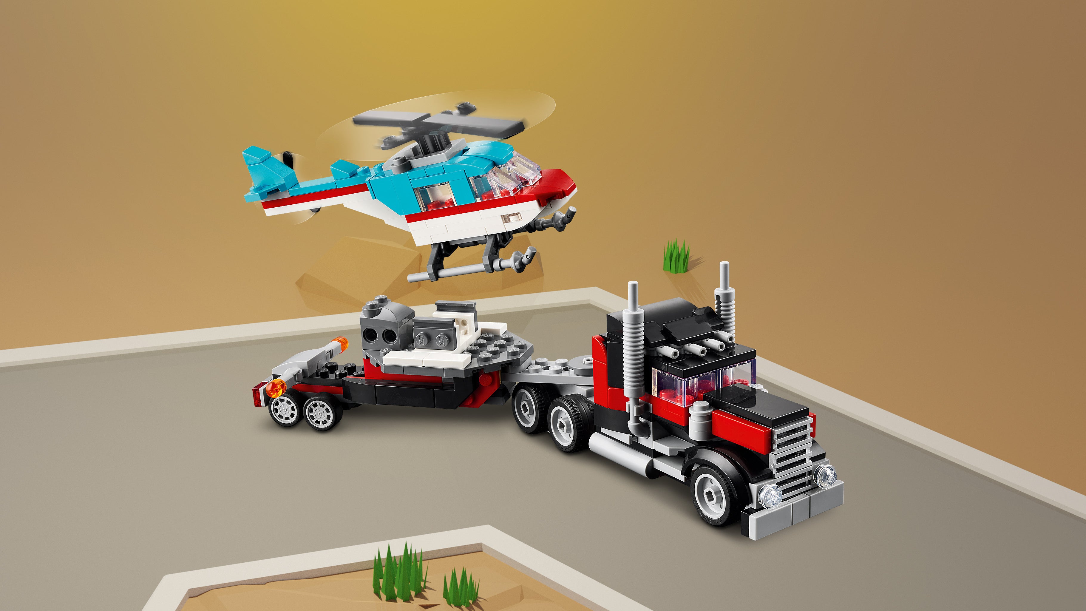 Lego 31146 Flatbed Truck with Helicopter