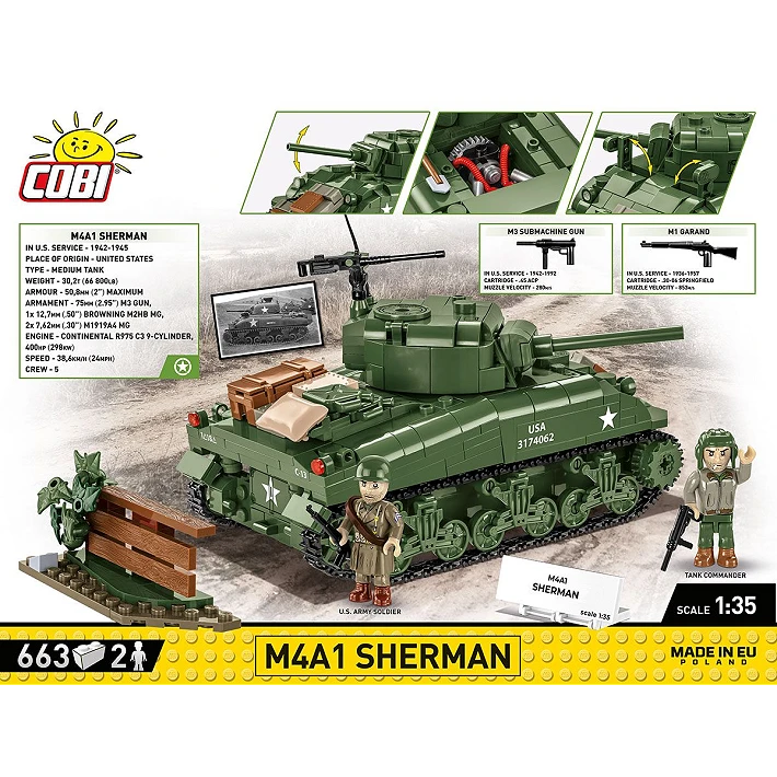Cobi 3126 M4A1 Sherman Tank 1:35 Scale Set