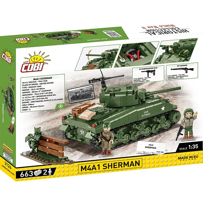 Cobi 3126 M4A1 Sherman Tank 1:35 Scale Set