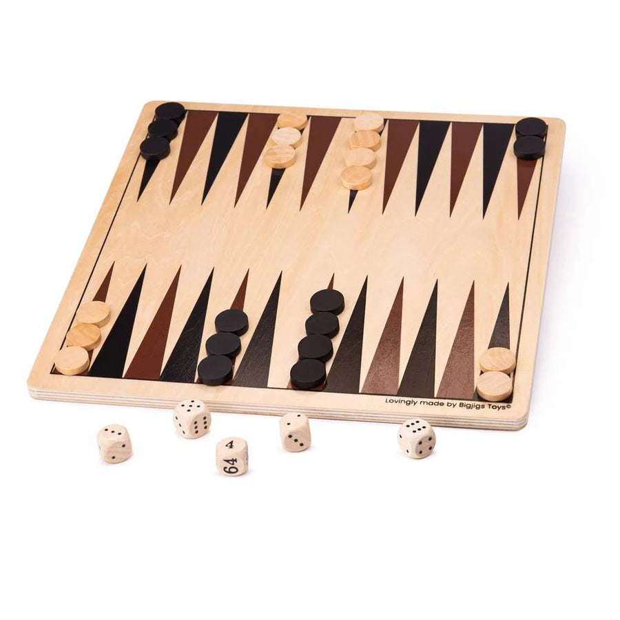 Big Jigs Wooden Backgammon Game