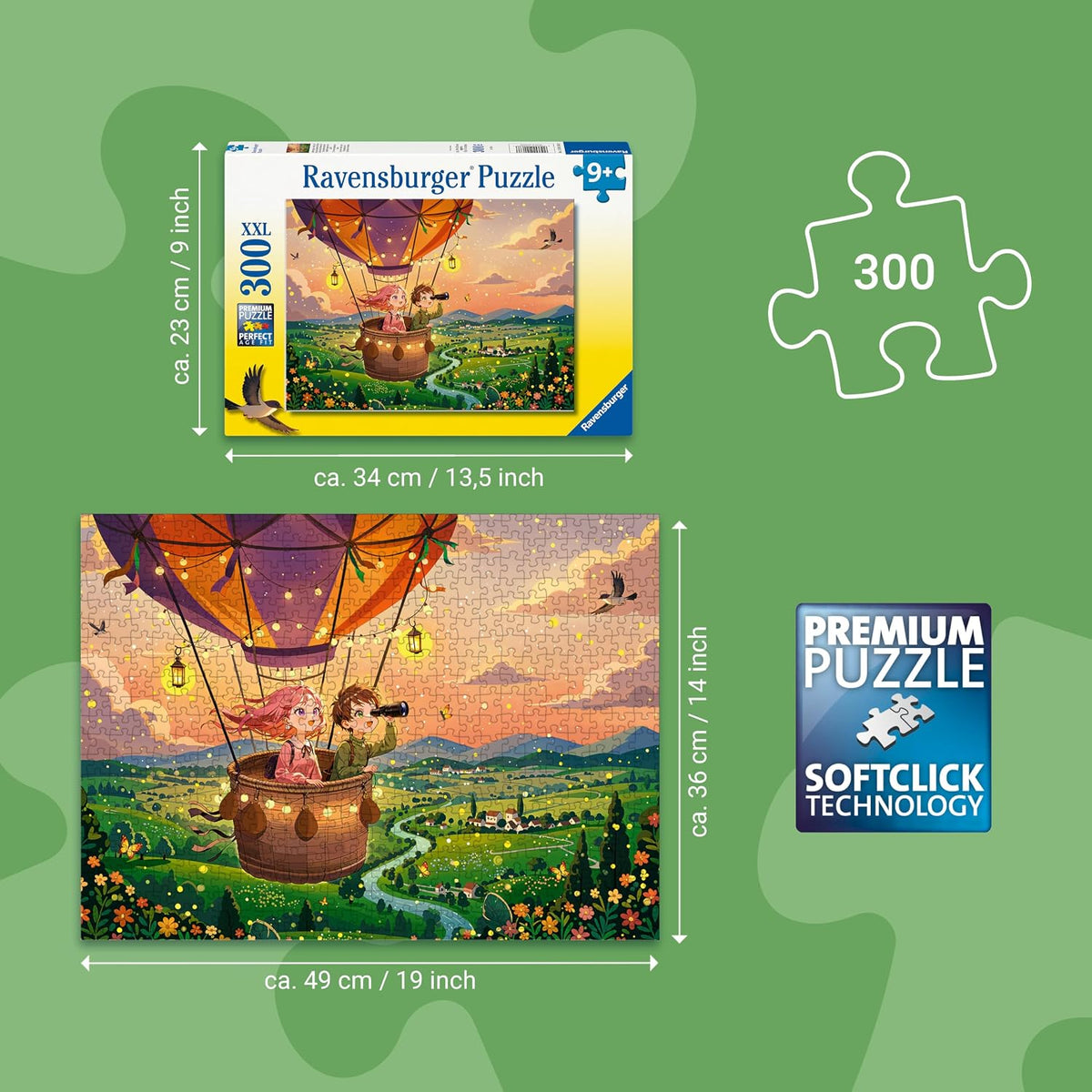 Cozy Sunset Sky Ride 300 XXL Piece Jigsaw Puzzle