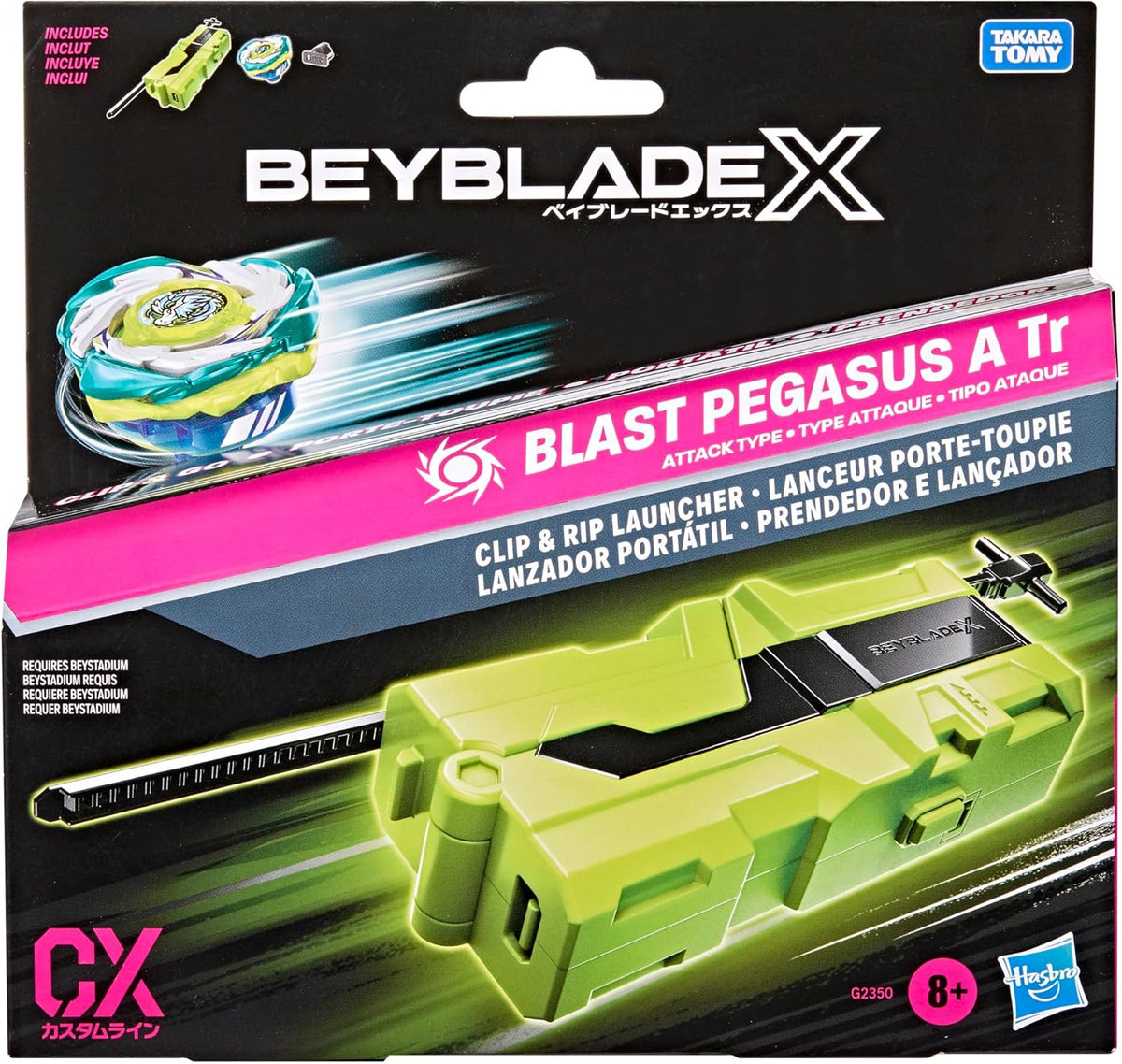 Beyblade Clip and Rip Launcher with Blast Pegasus TR